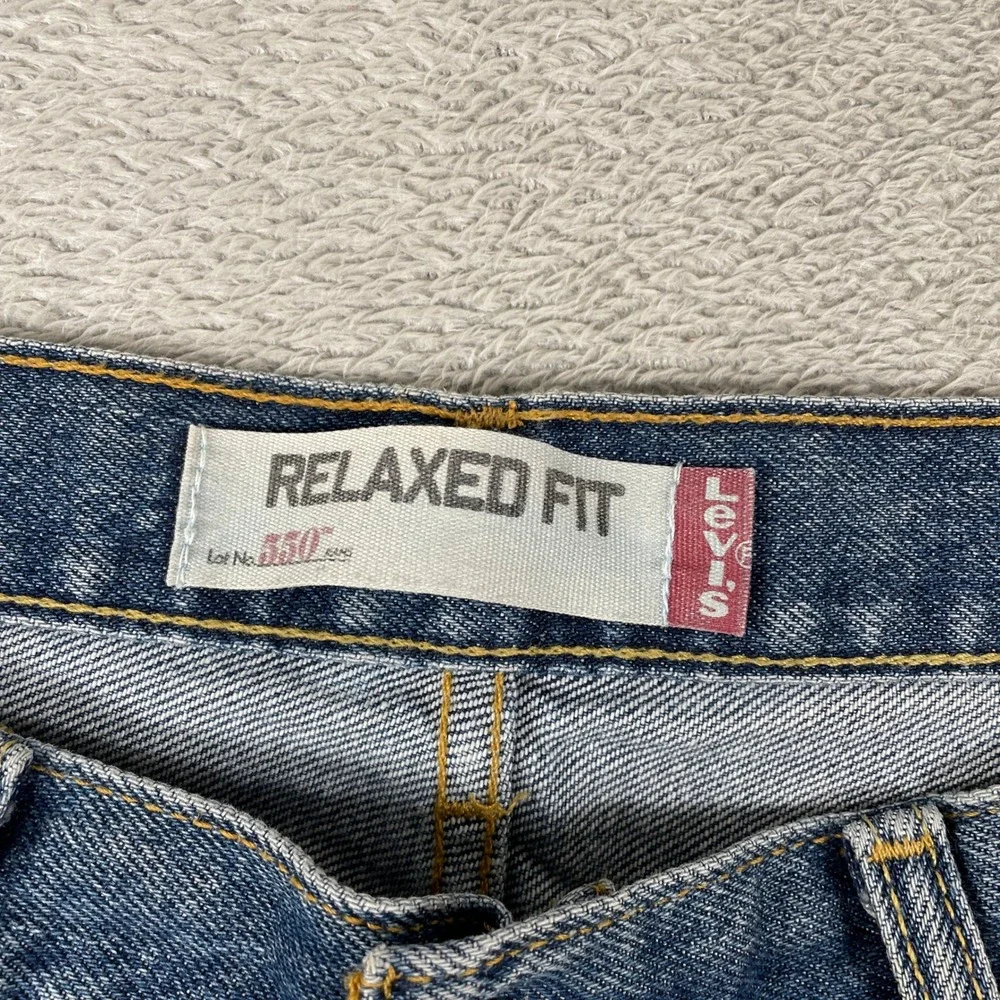 Levi's 550 Relaxed Fit Jeans Mens 34x32 Blue Denim Workwear Tapered Leg